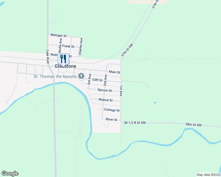 map of restaurants, bars, coffee shops, grocery stores, and more near 160 Spruce Street in Gladstone