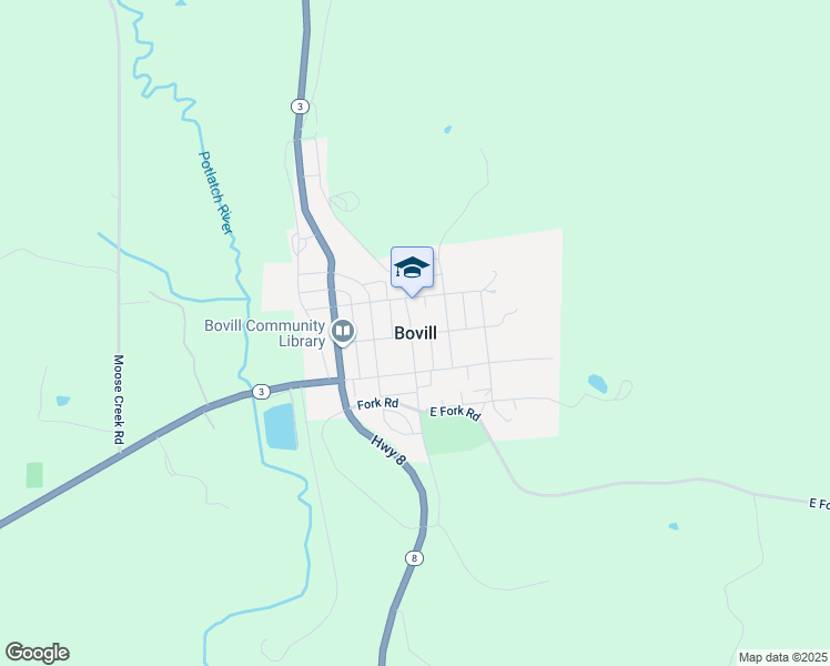 map of restaurants, bars, coffee shops, grocery stores, and more near in Bovill