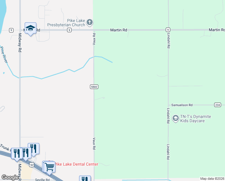 map of restaurants, bars, coffee shops, grocery stores, and more near 4816 Vaux Road in Duluth