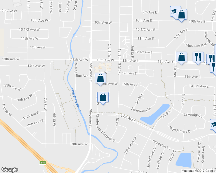 map of restaurants, bars, coffee shops, grocery stores, and more near 209 15th Avenue West in West Fargo