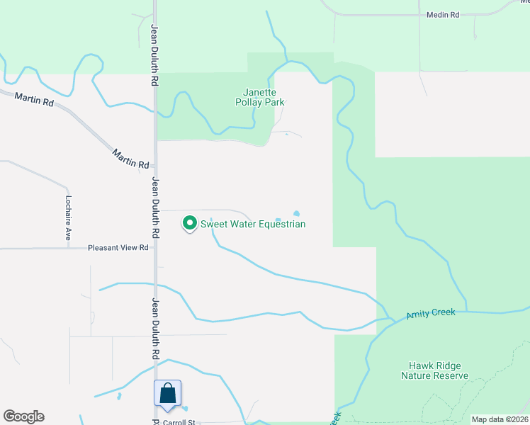 map of restaurants, bars, coffee shops, grocery stores, and more near 3100 Jean Duluth Road in Duluth