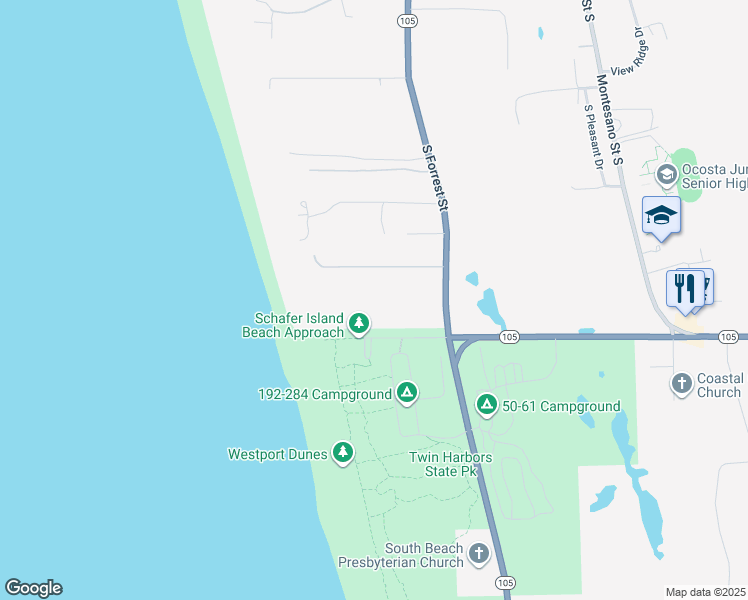 map of restaurants, bars, coffee shops, grocery stores, and more near 2855 South Forrest Street in Westport