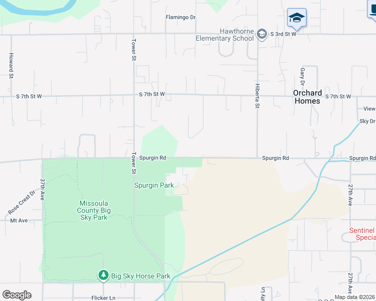 map of restaurants, bars, coffee shops, grocery stores, and more near 3210 Spurgin Rd in Missoula