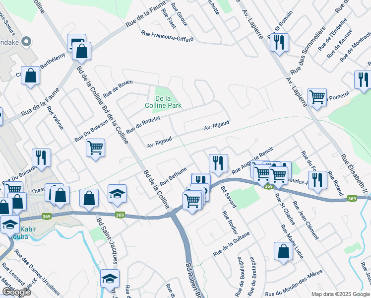 map of restaurants, bars, coffee shops, grocery stores, and more near 11322 Rue Monique Corriveau in Québec City