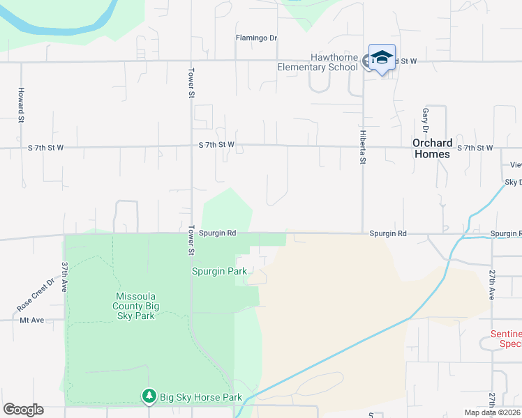 map of restaurants, bars, coffee shops, grocery stores, and more near 3210 Spurgin Rd in Missoula