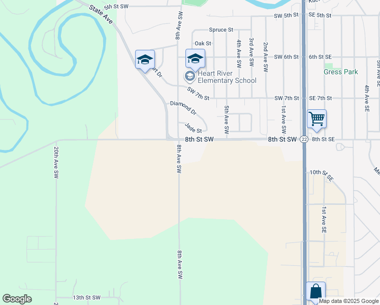 map of restaurants, bars, coffee shops, grocery stores, and more near 785 Southwest 8th Street in Dickinson