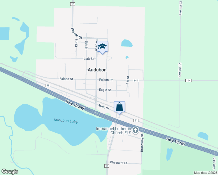map of restaurants, bars, coffee shops, grocery stores, and more near 320 Eagle Street in Audubon