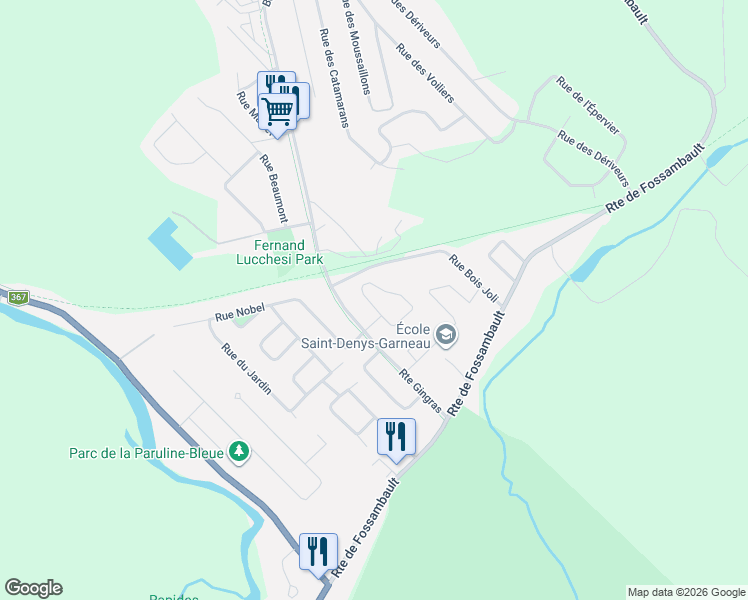 map of restaurants, bars, coffee shops, grocery stores, and more near 63 Rue Napoléon-Beaumont in Sainte-Catherine-de-la-Jacques-Cartier
