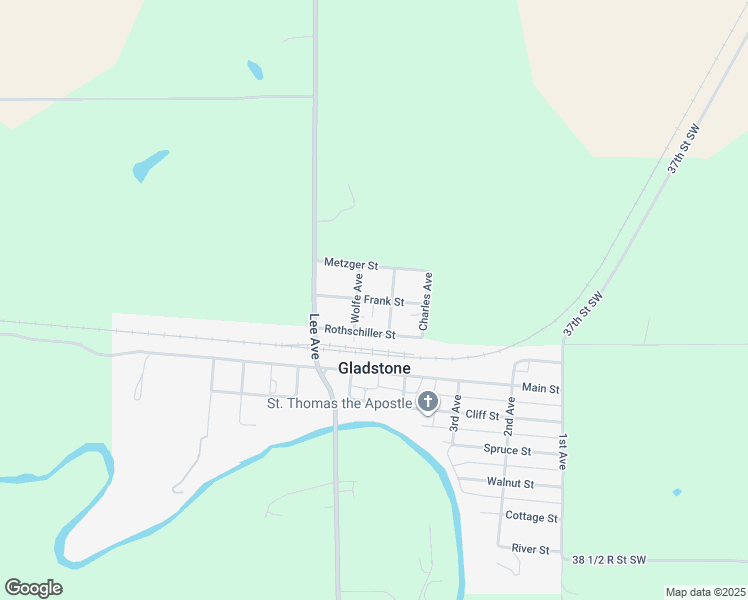 map of restaurants, bars, coffee shops, grocery stores, and more near Frank Street in Gladstone