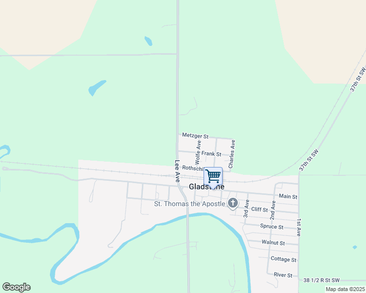 map of restaurants, bars, coffee shops, grocery stores, and more near Frank Street in Gladstone