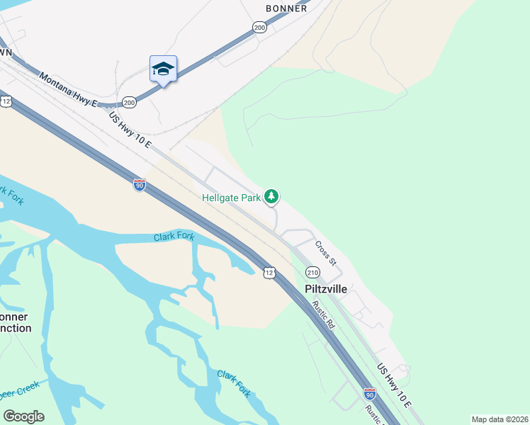 map of restaurants, bars, coffee shops, grocery stores, and more near 265 Hellgate in Missoula