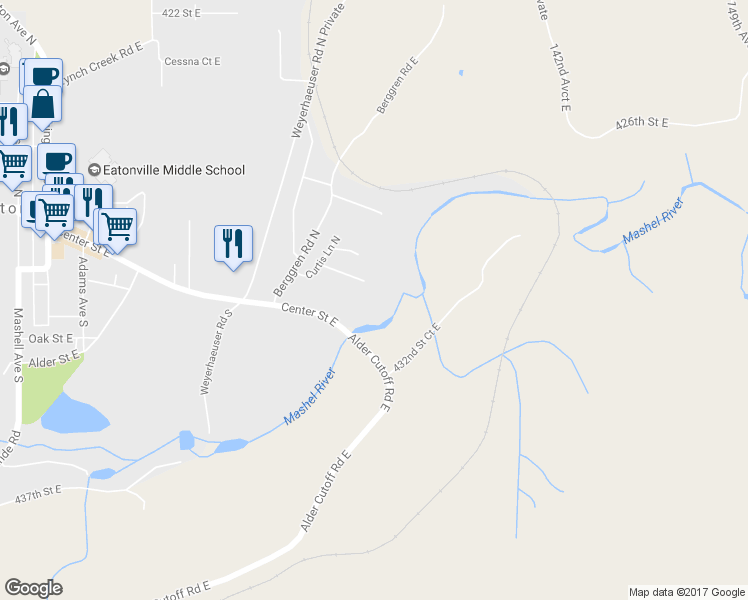 map of restaurants, bars, coffee shops, grocery stores, and more near 785 Riverside Lane East in Eatonville