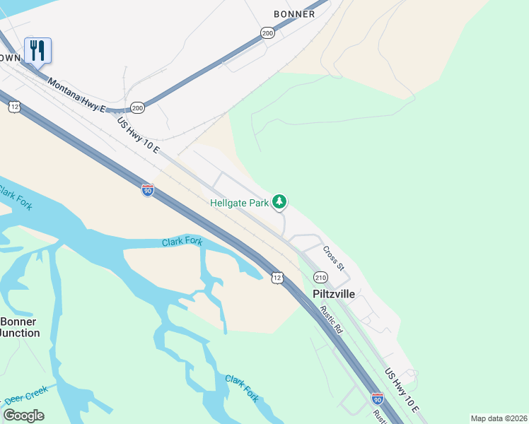 map of restaurants, bars, coffee shops, grocery stores, and more near 265 Hellgate in Missoula