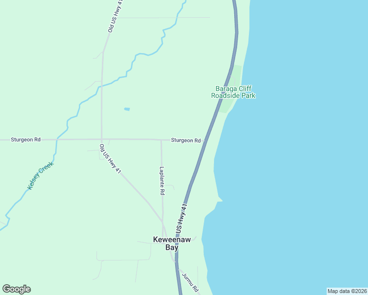 map of restaurants, bars, coffee shops, grocery stores, and more near 14701 Sturgeon Road in Baraga