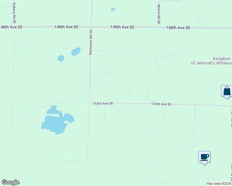 map of restaurants, bars, coffee shops, grocery stores, and more near 15718 153rd Avenue Southeast in Yelm