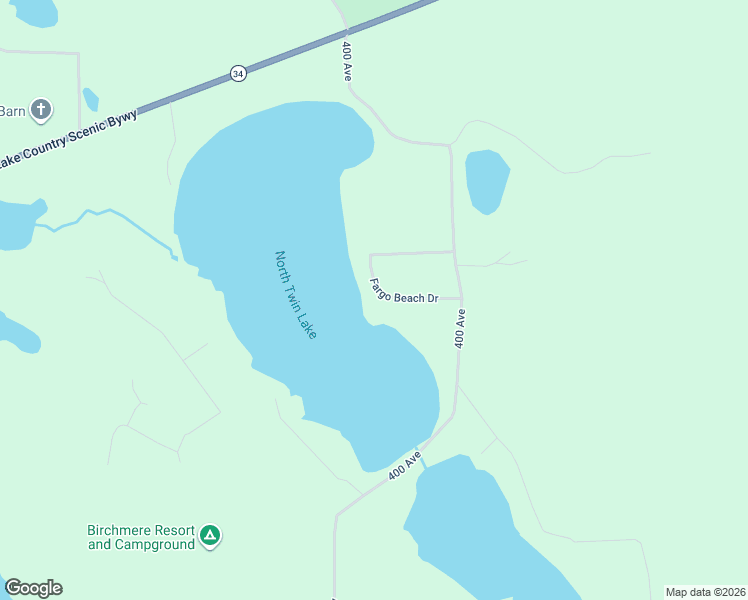 map of restaurants, bars, coffee shops, grocery stores, and more near 40139 Fargo Beach Drive in Frazee