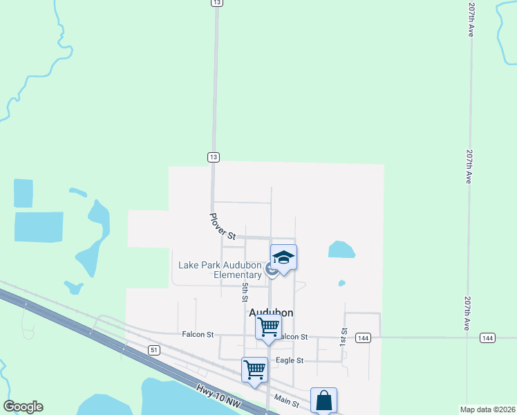 map of restaurants, bars, coffee shops, grocery stores, and more near 415 4th Street in Audubon