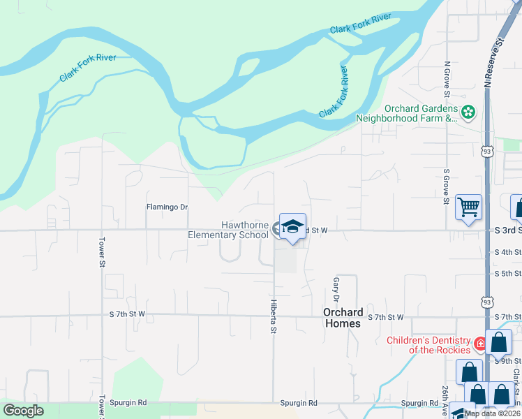 map of restaurants, bars, coffee shops, grocery stores, and more near 3010 S 3rd St W in Missoula