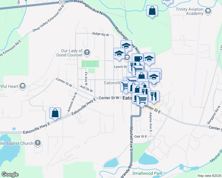 map of restaurants, bars, coffee shops, grocery stores, and more near 112 Orchard Avenue North in Eatonville