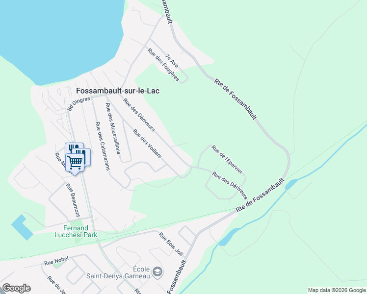 map of restaurants, bars, coffee shops, grocery stores, and more near in Fossambault-sur-le-Lac