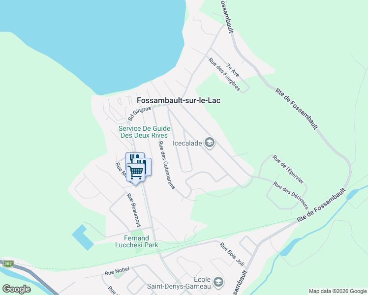 map of restaurants, bars, coffee shops, grocery stores, and more near 9 Rue des Avirons in Fossambault-sur-le-Lac