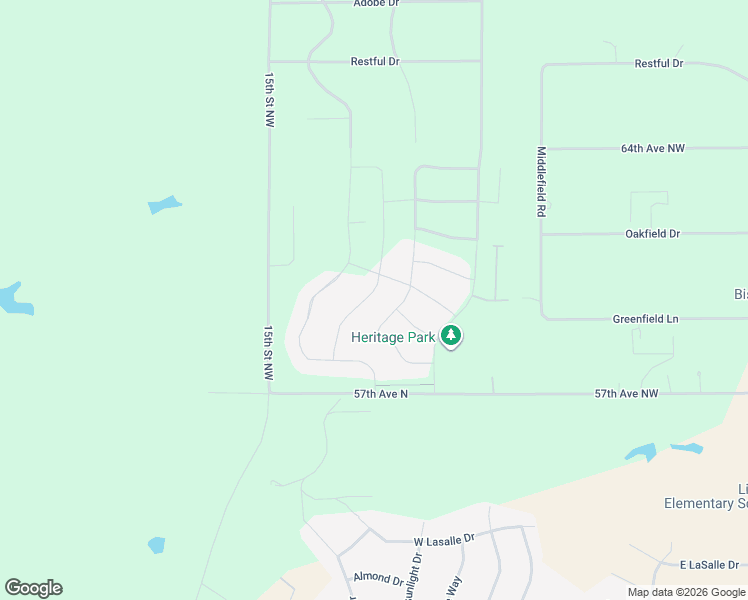 map of restaurants, bars, coffee shops, grocery stores, and more near 1215 Community Loop in Bismarck