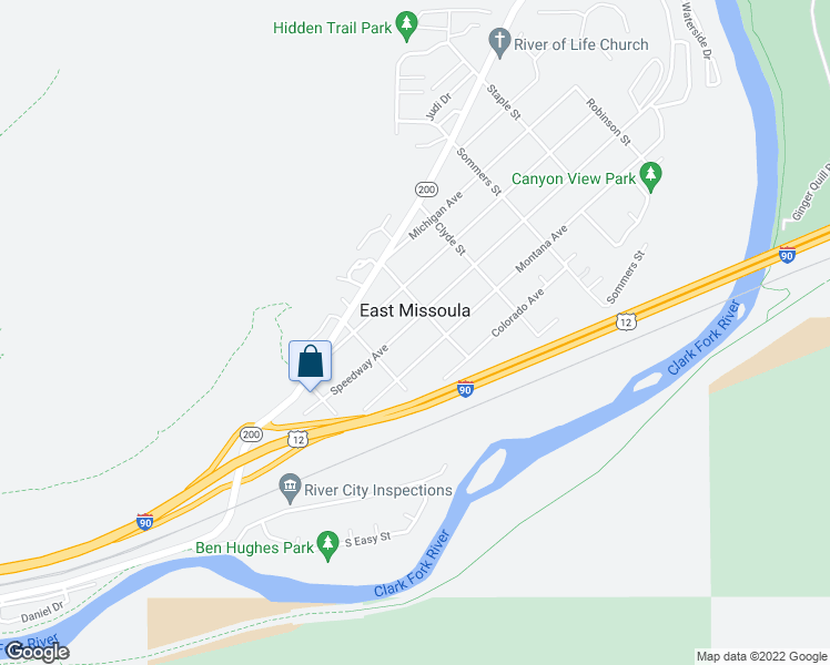 map of restaurants, bars, coffee shops, grocery stores, and more near 343 Speedway Avenue in Missoula