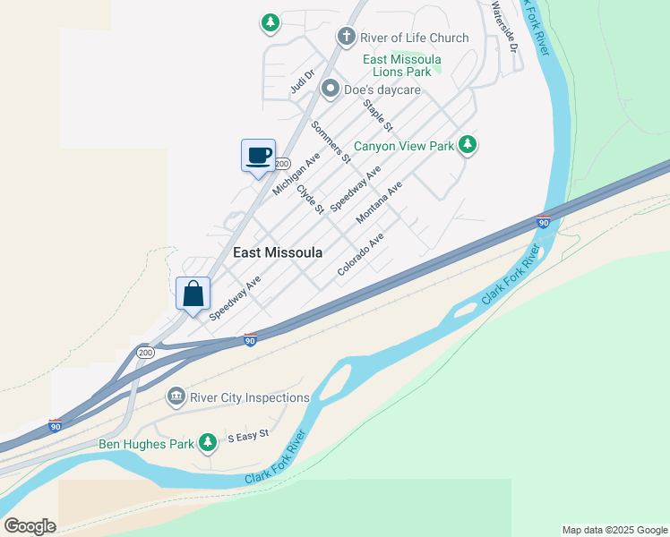 map of restaurants, bars, coffee shops, grocery stores, and more near 448 Colorado Avenue in Missoula
