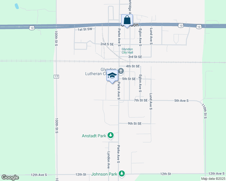 map of restaurants, bars, coffee shops, grocery stores, and more near 513 Parke Avenue South in Glyndon