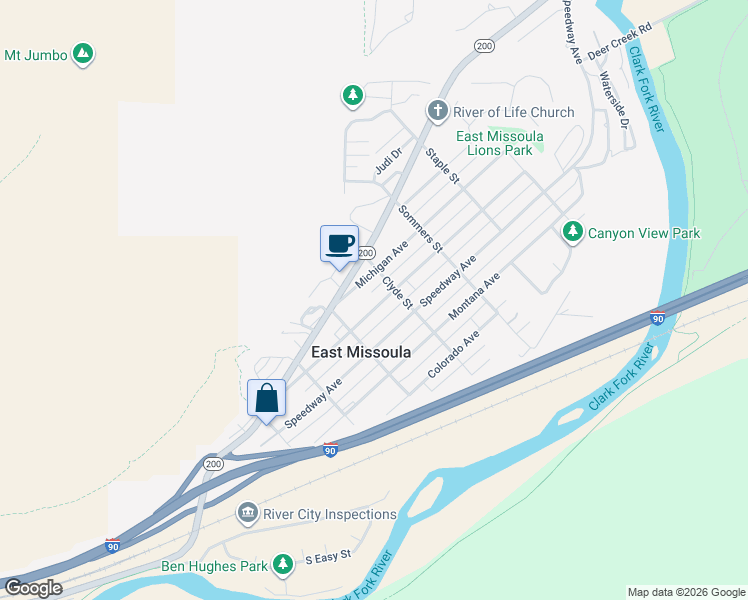 map of restaurants, bars, coffee shops, grocery stores, and more near 400-458 Minnesota Avenue in Missoula