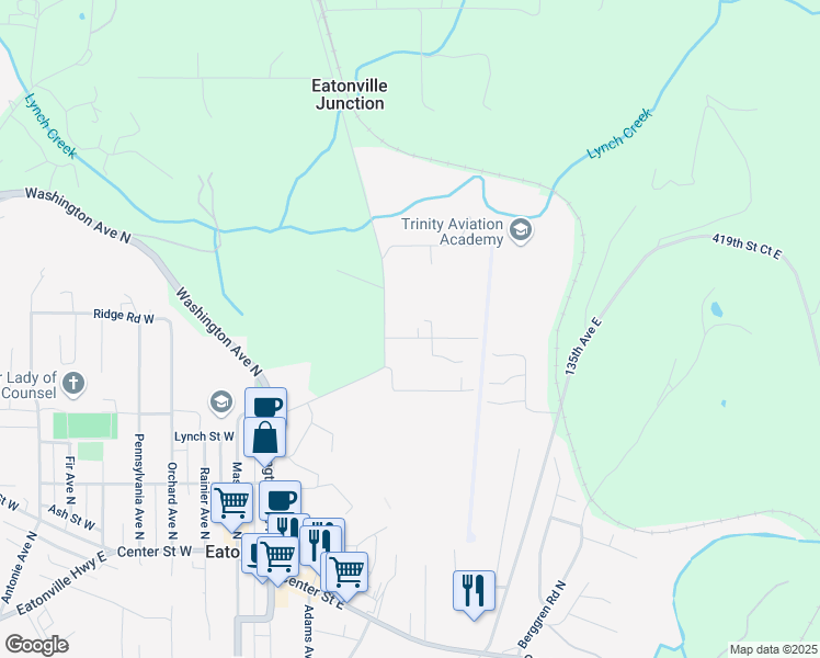 map of restaurants, bars, coffee shops, grocery stores, and more near 422 422 Street East in Eatonville