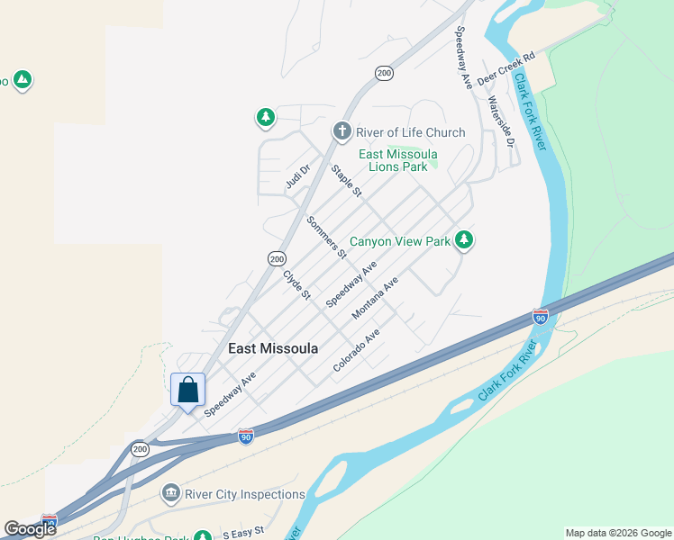 map of restaurants, bars, coffee shops, grocery stores, and more near 551 Minnesota Avenue in Missoula