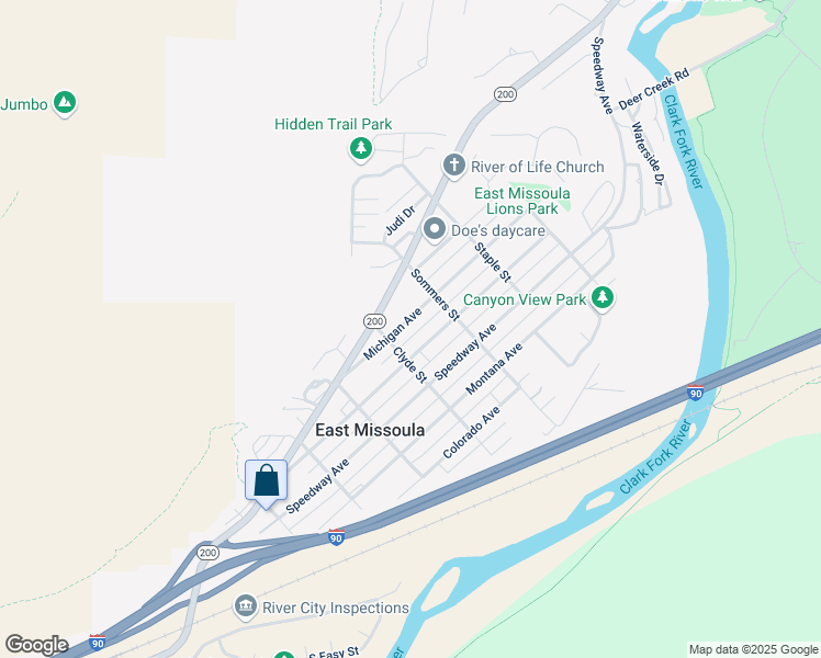 map of restaurants, bars, coffee shops, grocery stores, and more near 527 Michigan Ave in Missoula