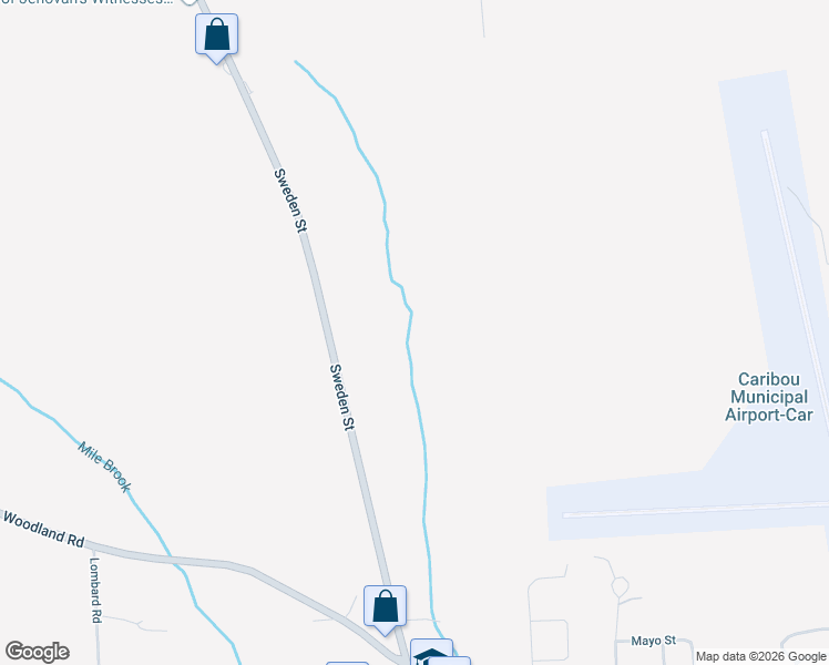 map of restaurants, bars, coffee shops, grocery stores, and more near 443 Sweden Street in Caribou
