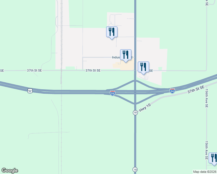 map of restaurants, bars, coffee shops, grocery stores, and more near in Casselton