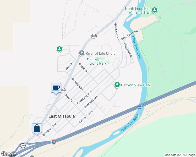 map of restaurants, bars, coffee shops, grocery stores, and more near 715 Minnesota Ave in Missoula