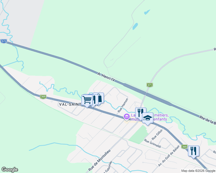 map of restaurants, bars, coffee shops, grocery stores, and more near 1393 Rue de l'Herbier in Québec