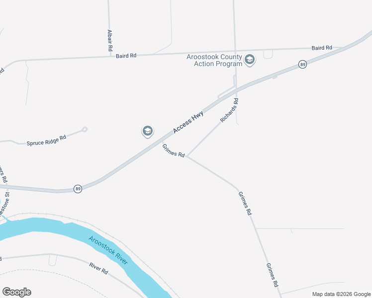 map of restaurants, bars, coffee shops, grocery stores, and more near 69 Richards Road in Caribou