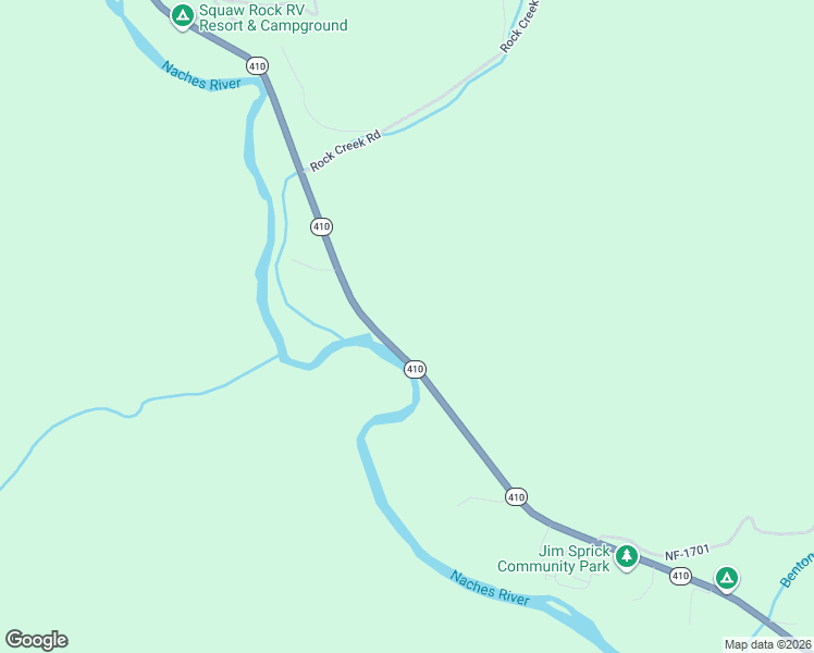 map of restaurants, bars, coffee shops, grocery stores, and more near 14271 Washington 410 in Naches