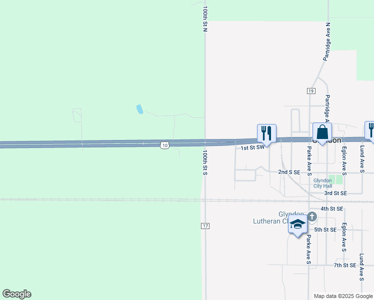 map of restaurants, bars, coffee shops, grocery stores, and more near 211 Po Box in Glyndon