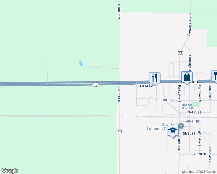map of restaurants, bars, coffee shops, grocery stores, and more near 211 Po Box in Glyndon