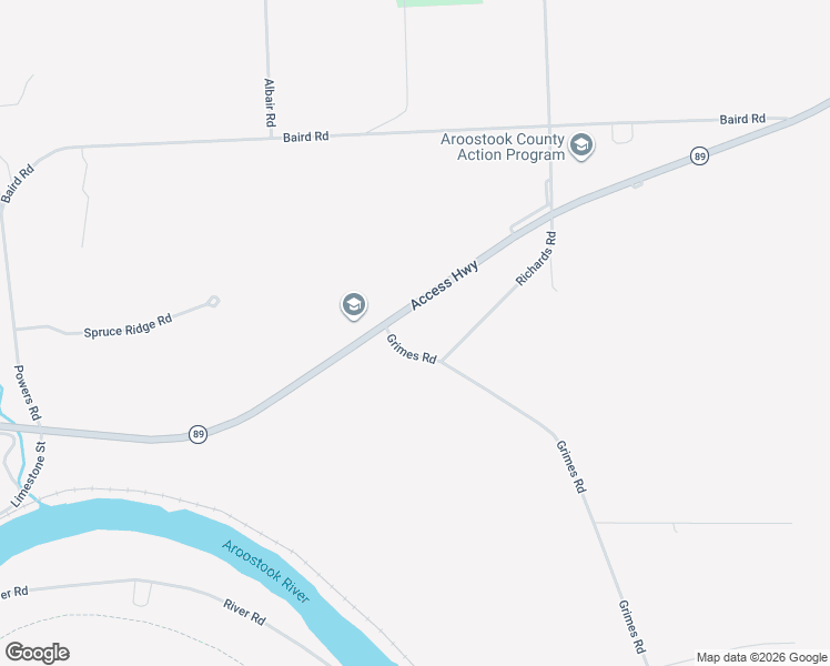 map of restaurants, bars, coffee shops, grocery stores, and more near 69 Richards Road in Caribou