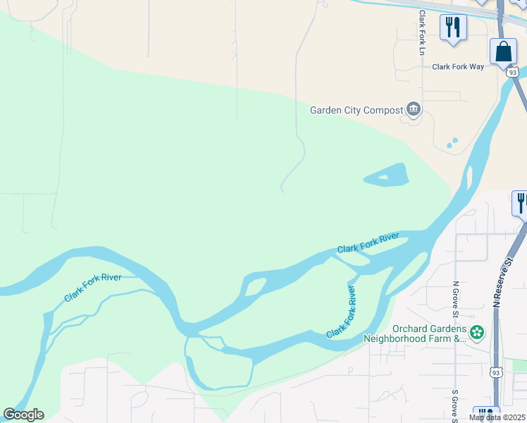 map of restaurants, bars, coffee shops, grocery stores, and more near 4100 Mullan Road in Missoula