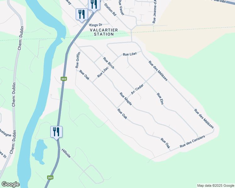 map of restaurants, bars, coffee shops, grocery stores, and more near 38 Avenue Maple in Shannon