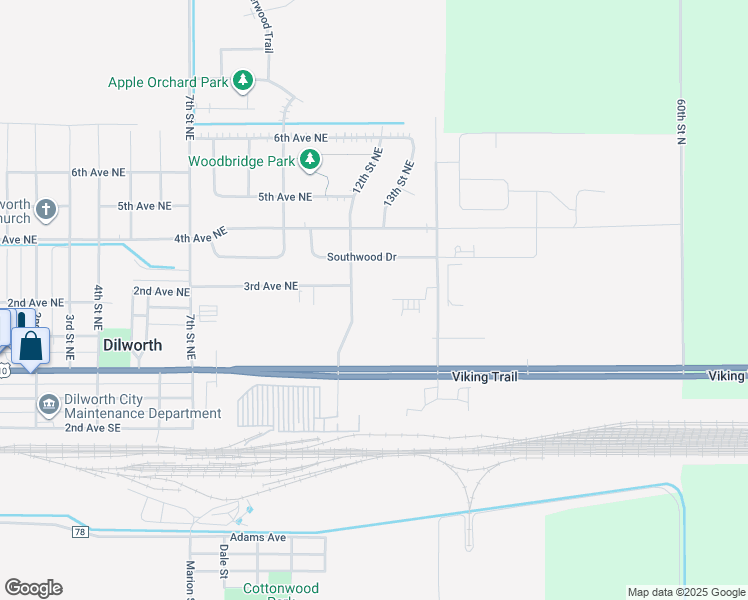 map of restaurants, bars, coffee shops, grocery stores, and more near 1115 3rd Avenue Northeast in Dilworth