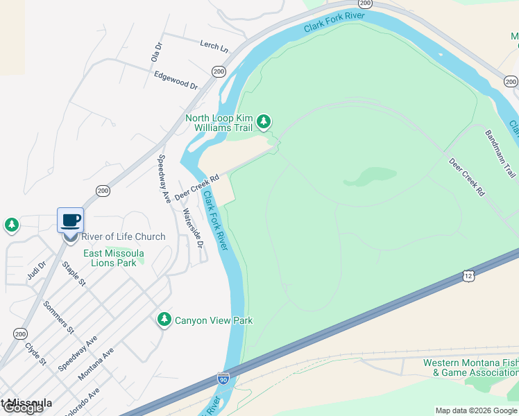 map of restaurants, bars, coffee shops, grocery stores, and more near 1057 Anglers Bend Way in Missoula