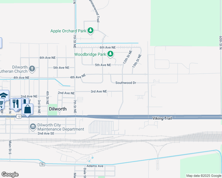 map of restaurants, bars, coffee shops, grocery stores, and more near 1019 Southwood Drive in Dilworth