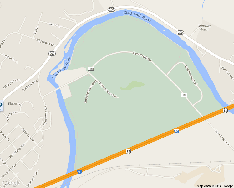 map of restaurants, bars, coffee shops, grocery stores, and more near 5391 Canyon Creek Road in Missoula