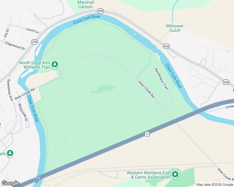 map of restaurants, bars, coffee shops, grocery stores, and more near 5467 Canyon River Road in Missoula