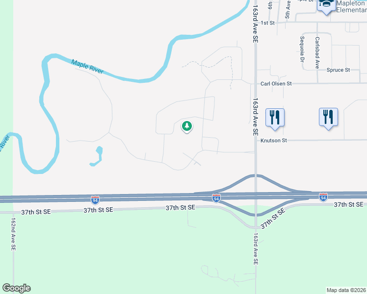 map of restaurants, bars, coffee shops, grocery stores, and more near 809 Birdie Court in Mapleton